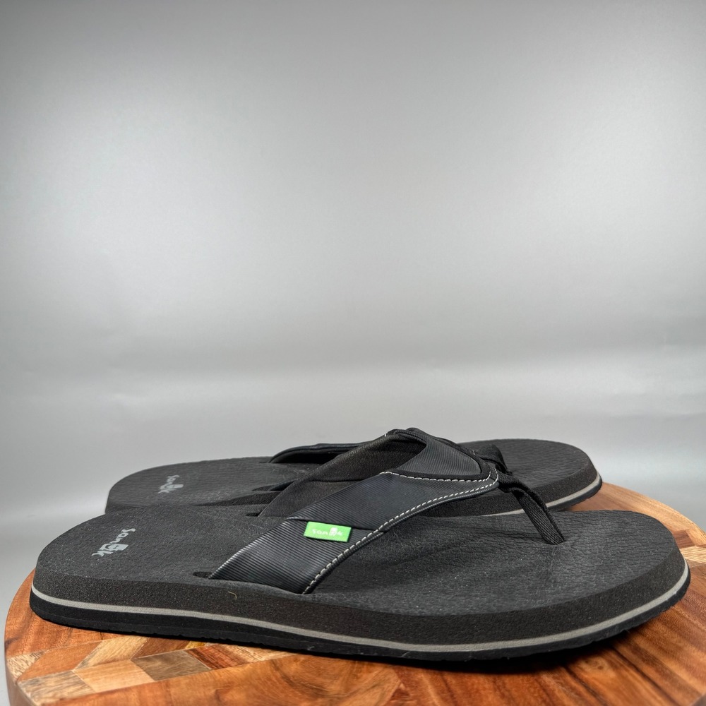 Sanuk Beer Cozy 2 Mens Black Yoga Mat Flip Flop Sandals SMS2838 Size 11